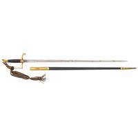 Fine Victorian Gilt Hilt & Etched Blade Court Sword by Charles Webb