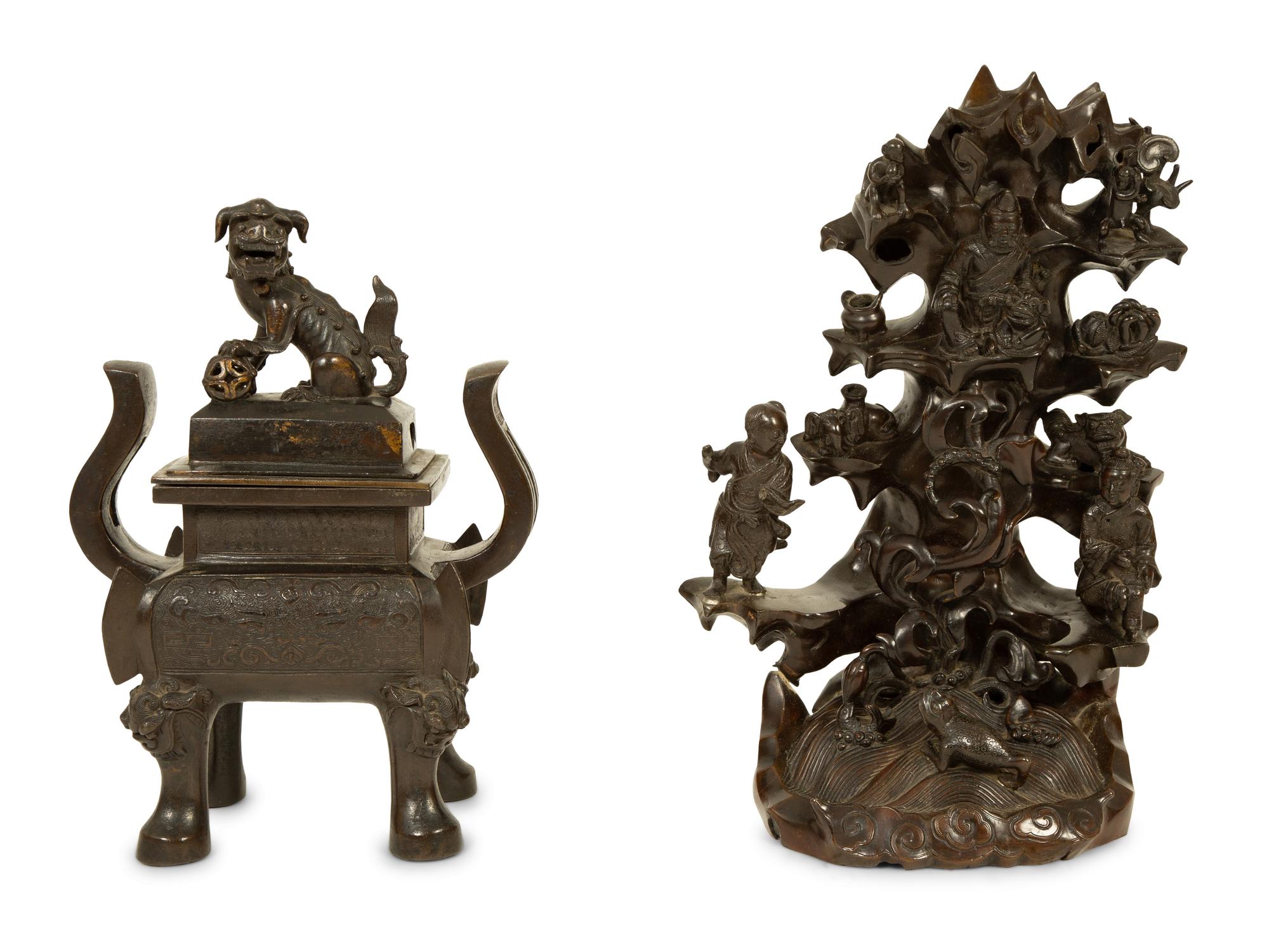 Two Chinese Bronze Articles — 19TH CENTURY