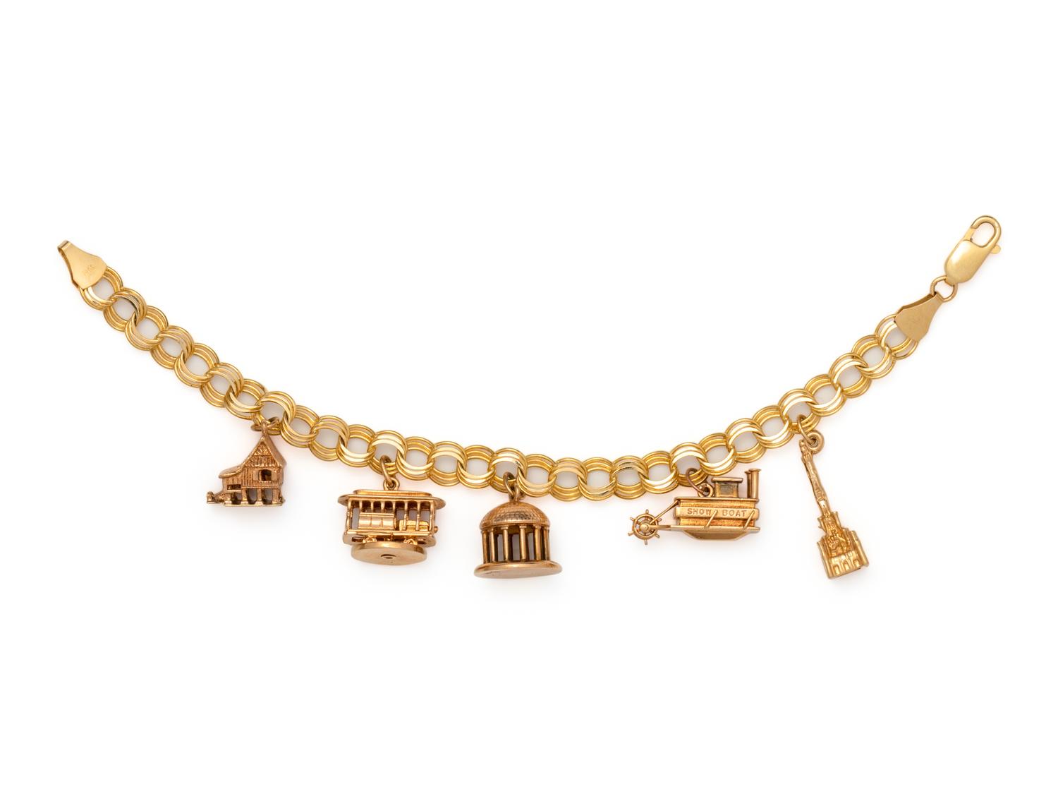 YELLOW GOLD CHARM BRACELET