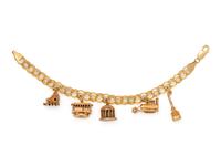 YELLOW GOLD CHARM BRACELET