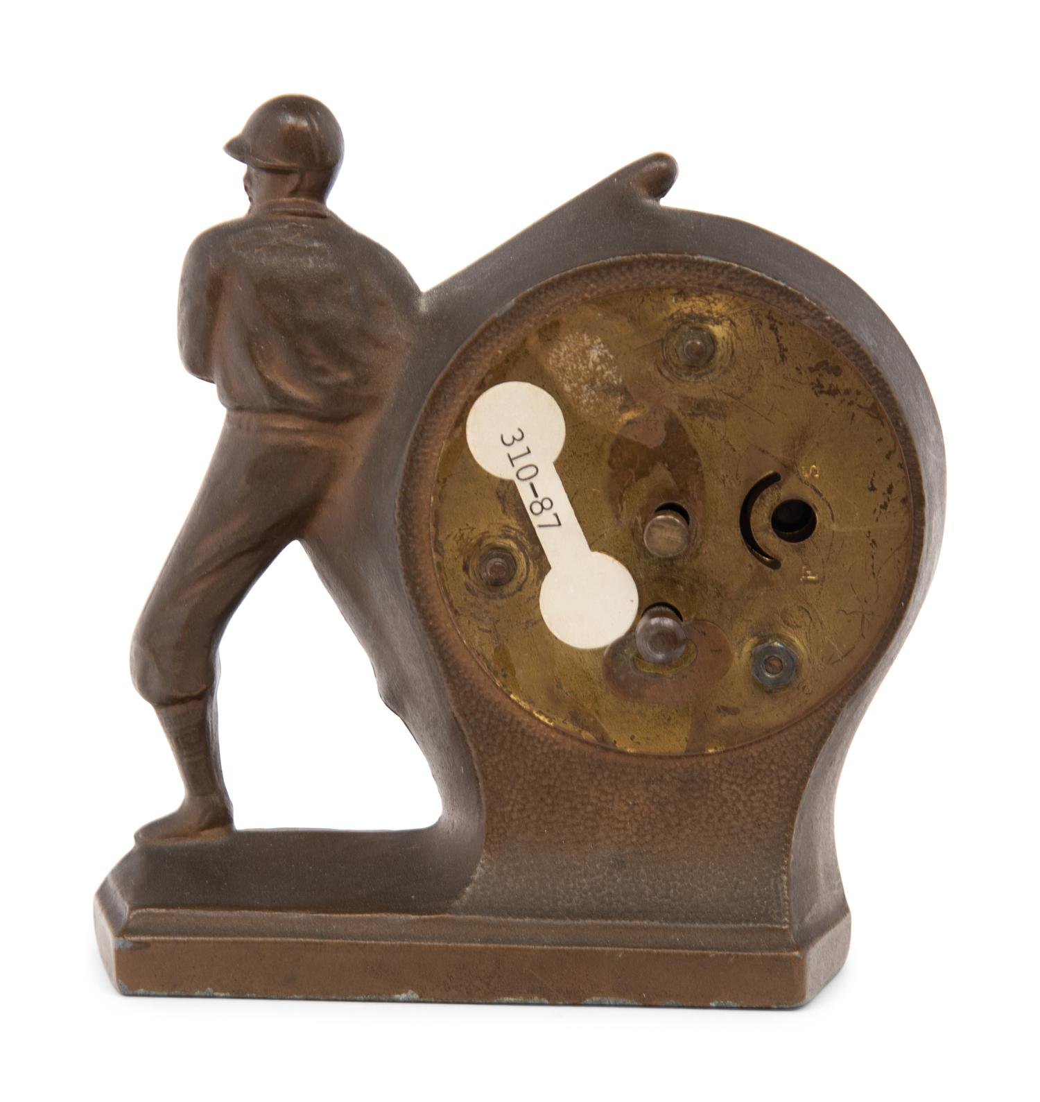 A Working 1930s Baseball Cast Iron Desk Clock