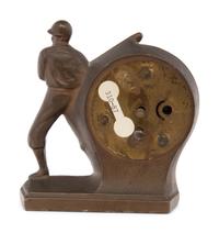 A Working 1930s Baseball Cast Iron Desk Clock