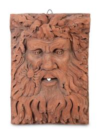 A Terra Cotta Fountain Head Depicting the Face of Neptune — 20TH CENTURY