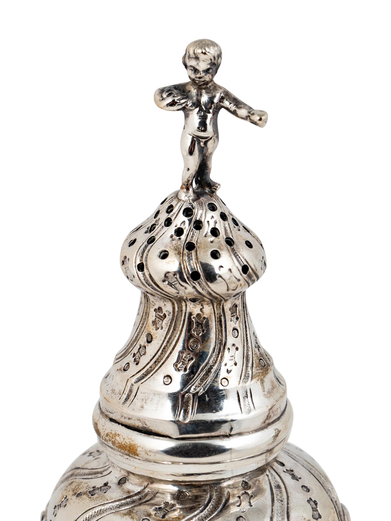 A Pair of German .800 Silver Muffineers — Unkown Maker, Late 19th Century