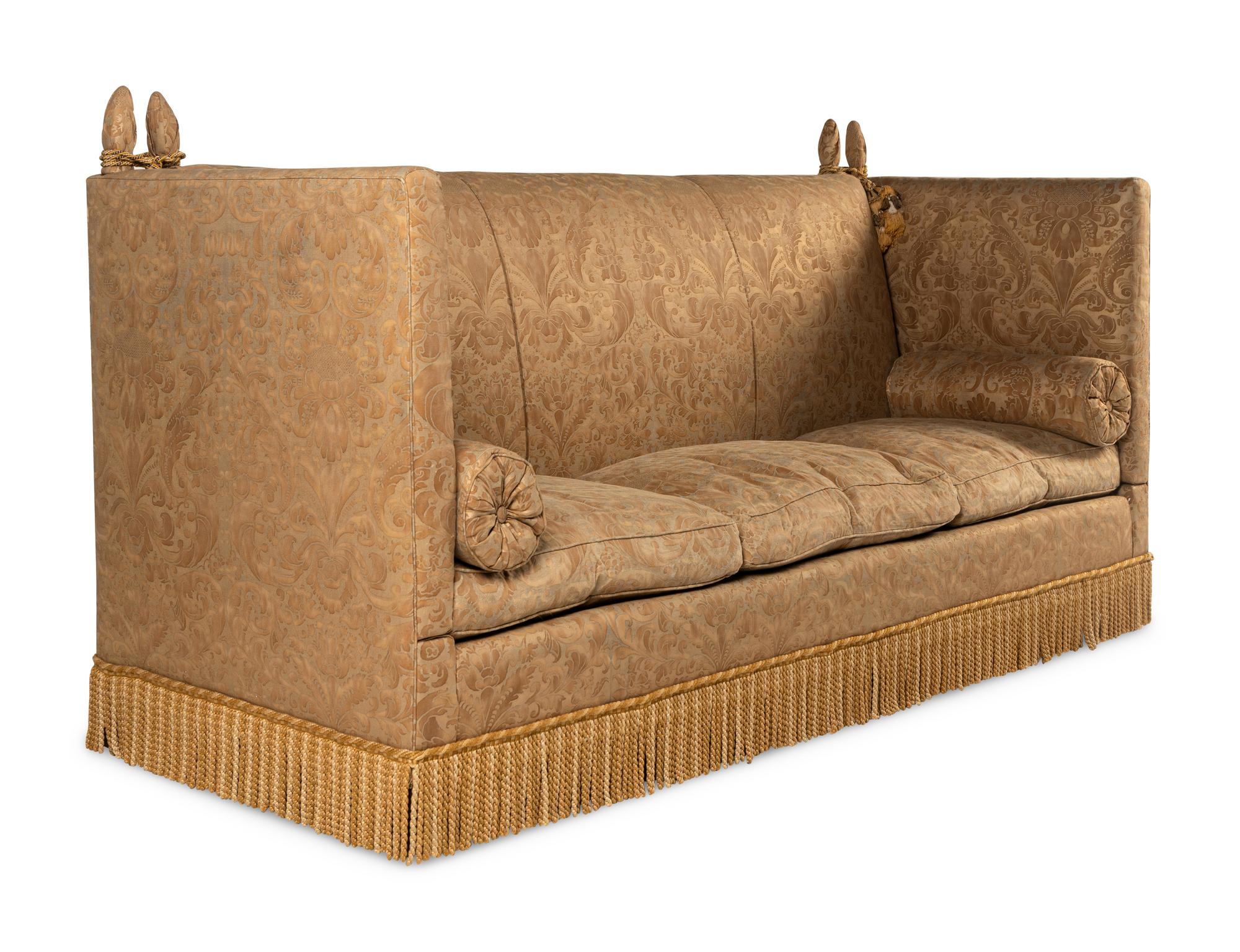 A Three-Cushion Knole Sofa with Fortuny Upholstery