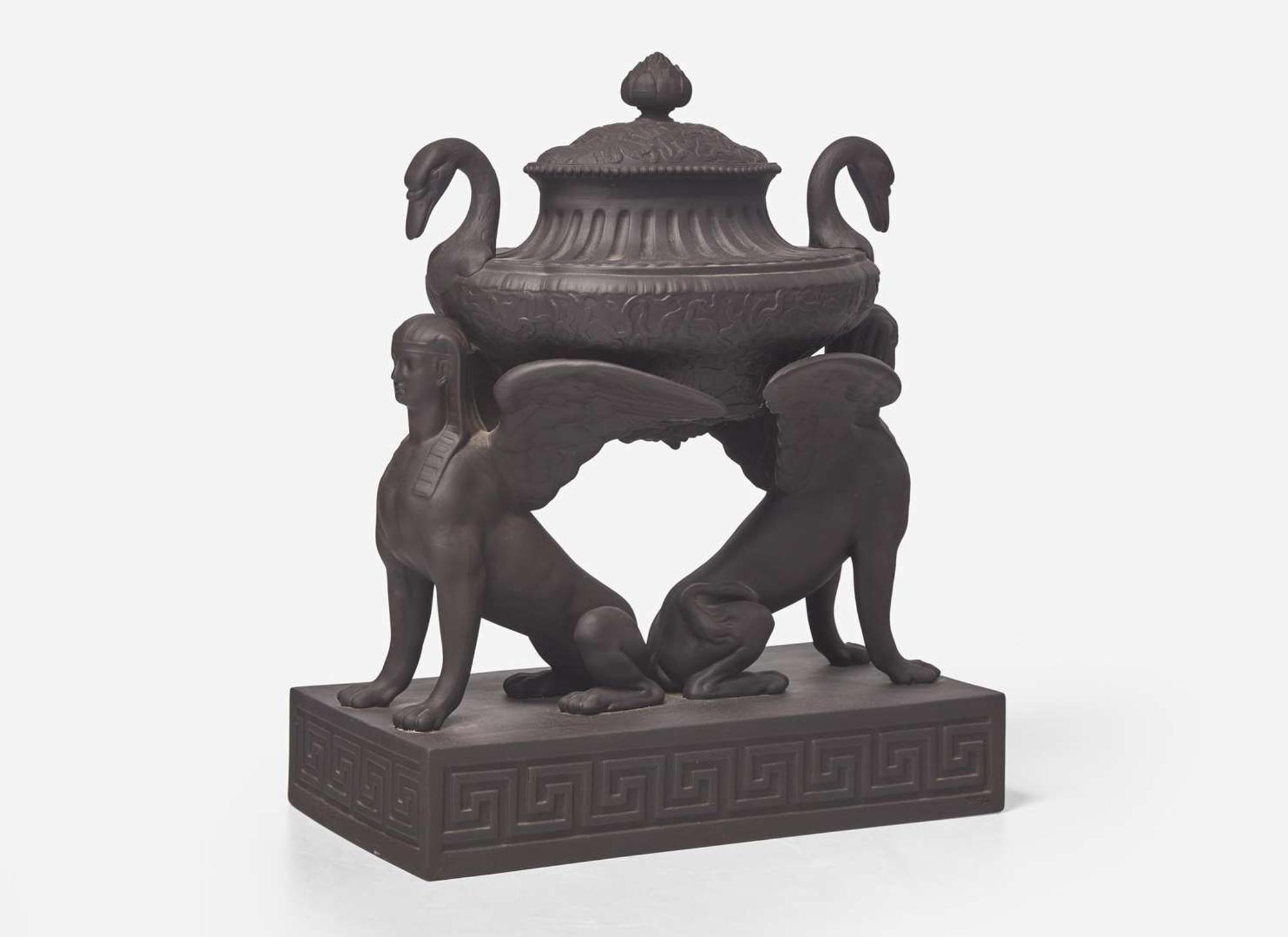 A Contemporary Wedgwood Black Basalt Brainstone Vase, UK, 2000
