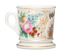 An Oyster Shucker's Porcelain Occupational Shaving Mug