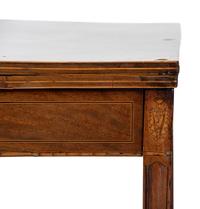 A George III Mahogany and Marquetry Flip-Top Table