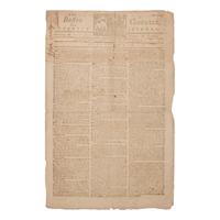 [African-Americana] Scarce Issue of The Boston Gazette from the Early Months of the American Revolution, Deriding British Royal Governor Lord Dunmore's Treatment of Freed Slaves within his Army
