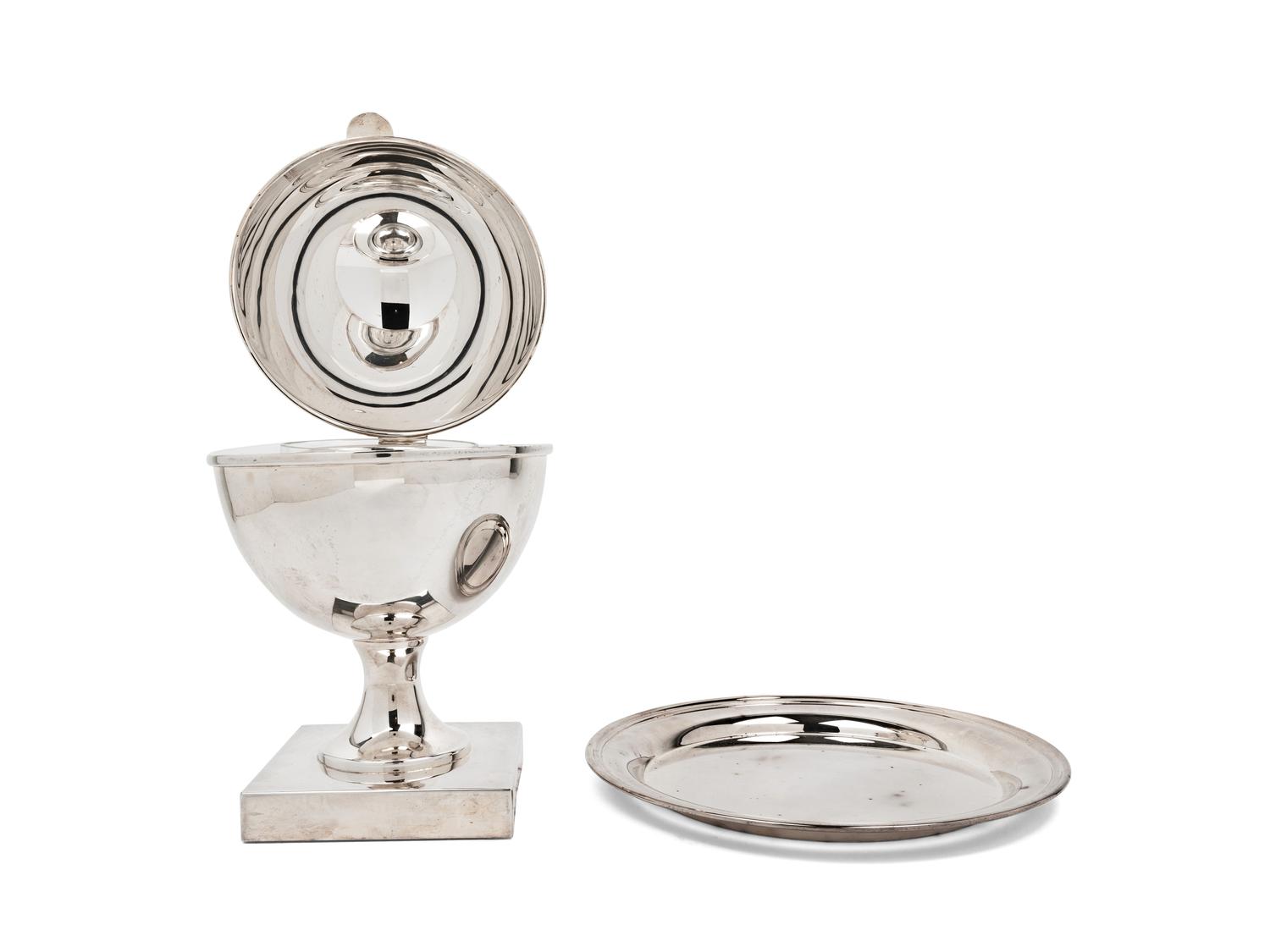 A Brazilian Silver-Plate Caviar Server