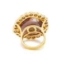 KIMBERLY MCDONALD, AGATE AND MULTICOLORED DIAMOND RING