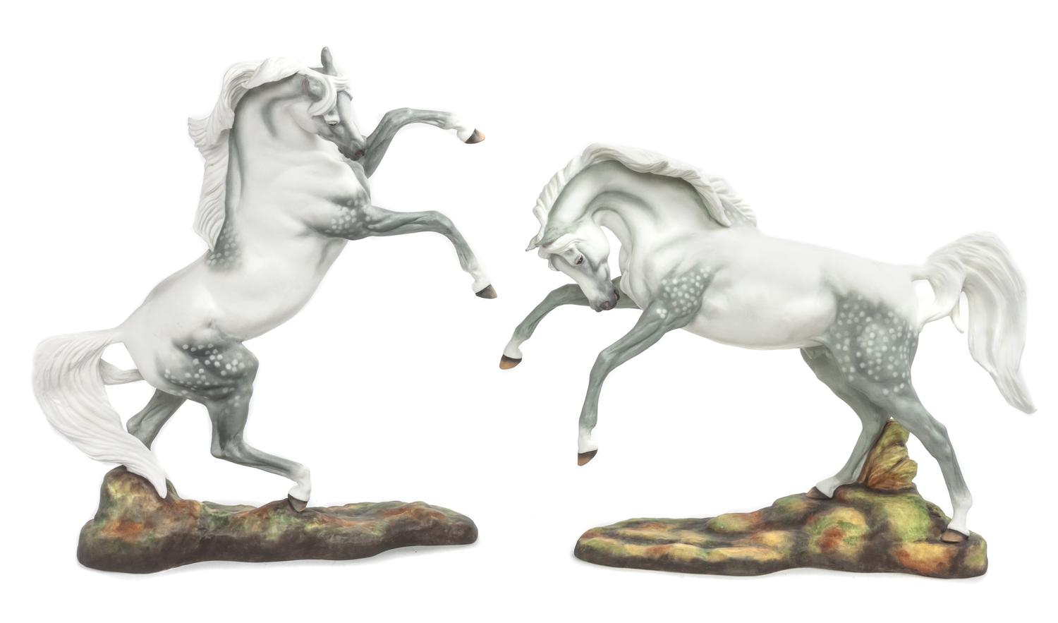Two Boehm Bisque Porcelain Figures Height of taller 15 inches. — SECOND HALF 20TH CENTURY