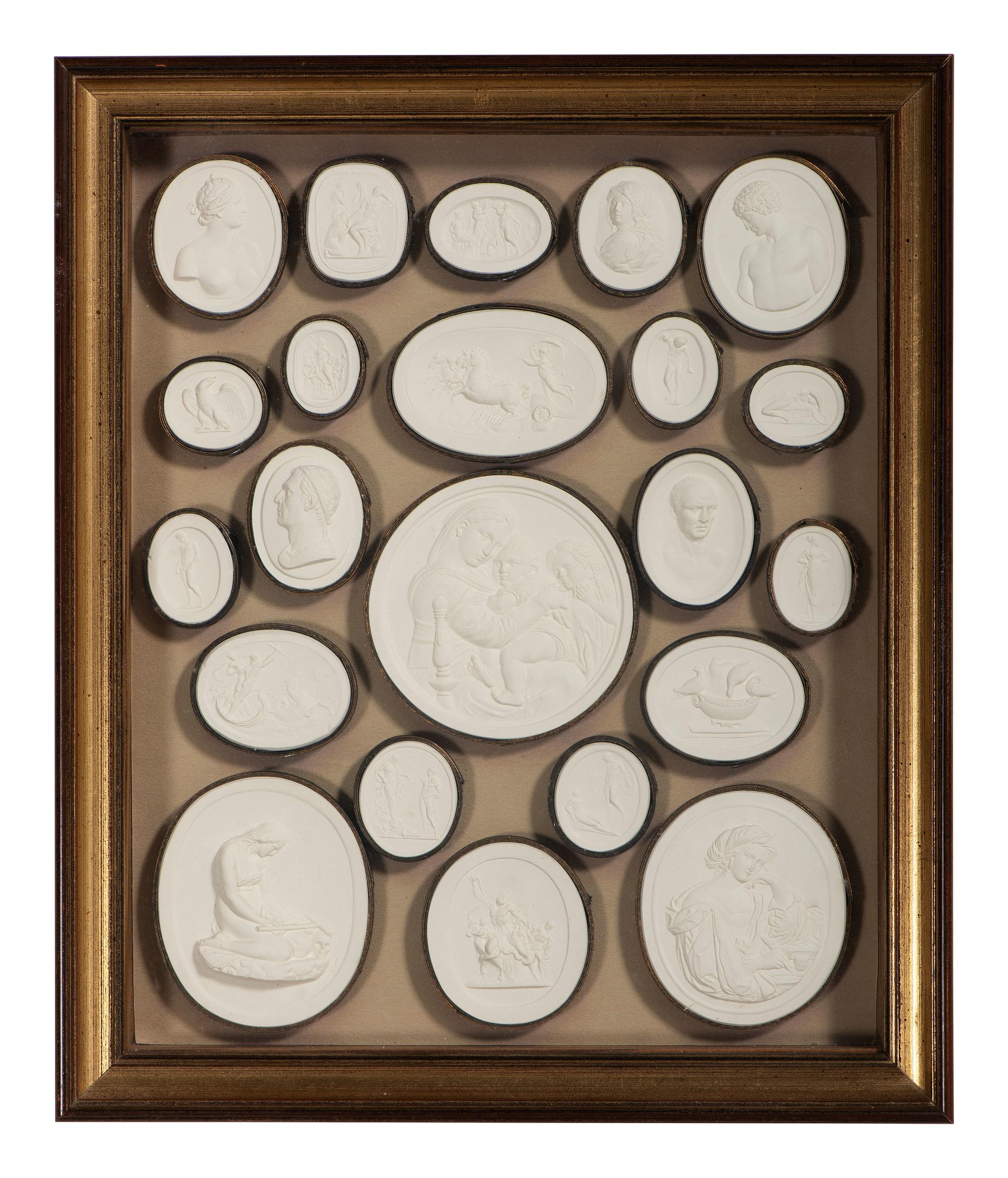 Four Framed Groups of Grand Tour Plaster Intaglios