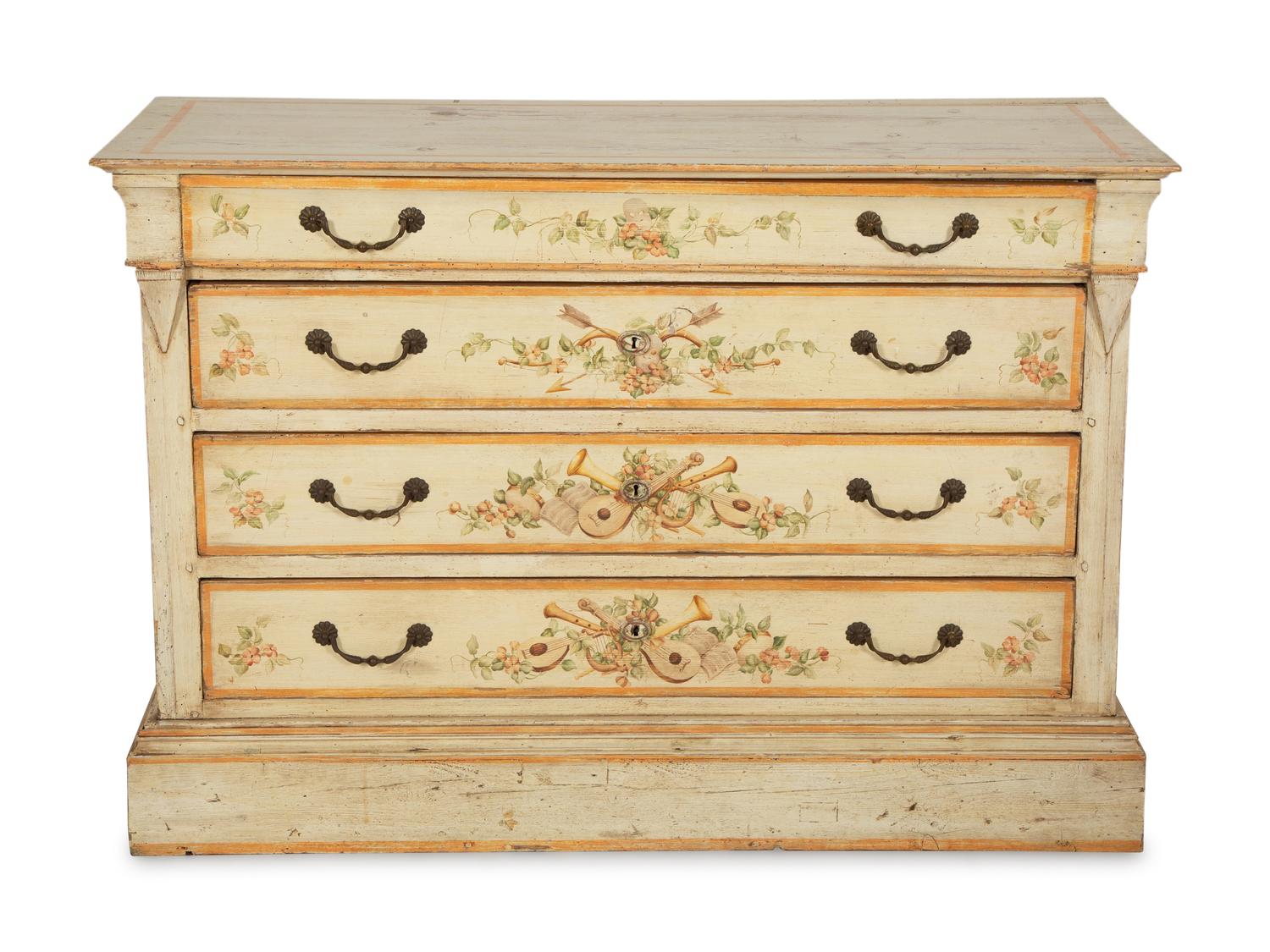 A Venetian Style Painted Commode