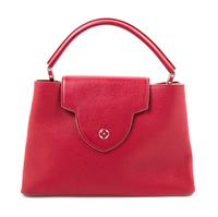 Louis Vuitton Red Taurillon Capucines MM Handbag, 14" x 9" x 5.5"; Handle drop: 5".