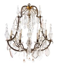 A Continental Six-Light Chandelier Height 36 inches. — FIRST HALF 20TH CENTURY