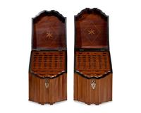 A Pair Of George III Inlaid Mahogany Knife Boxes