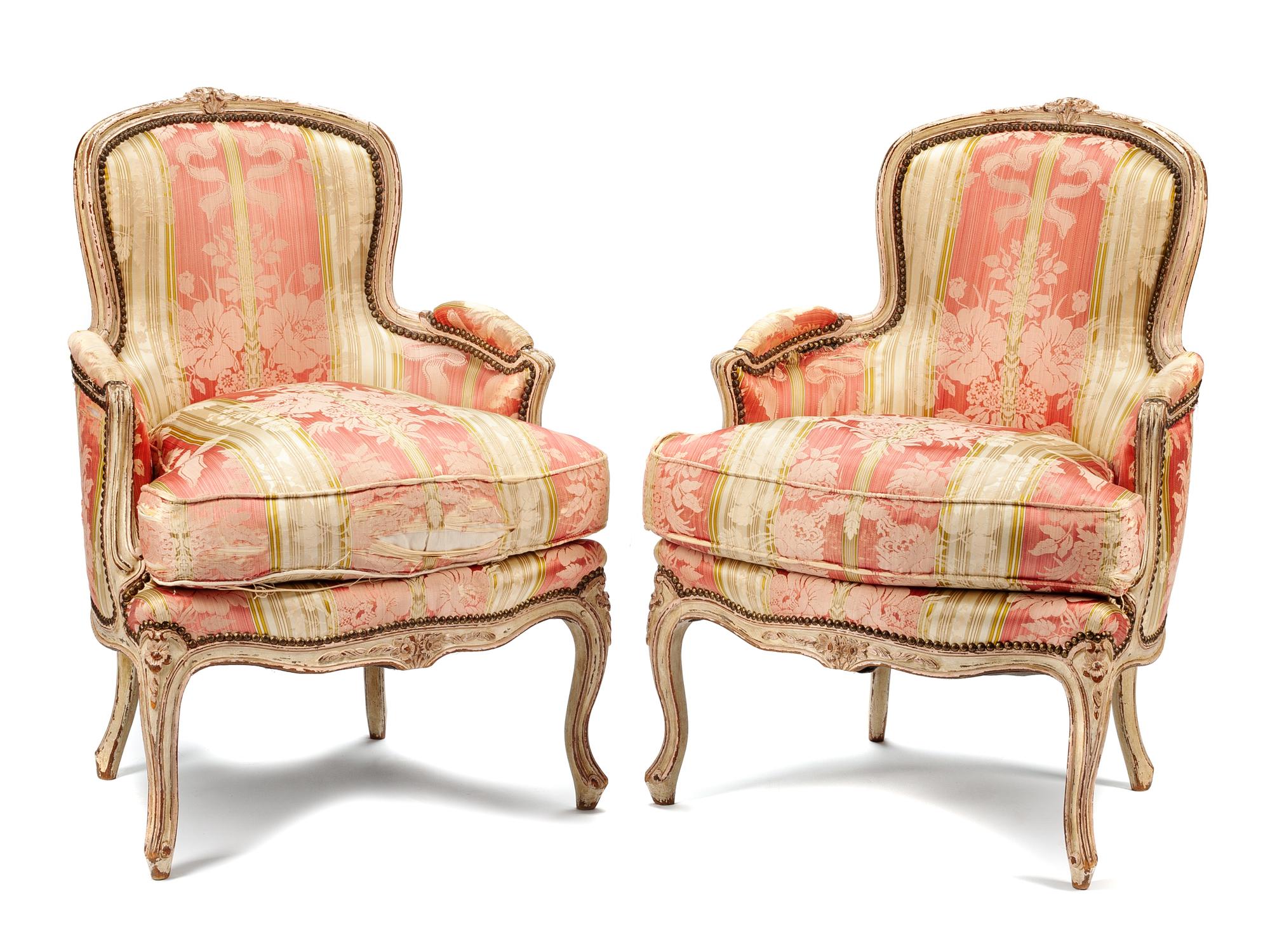 A Pair of Italian Painted Bergères