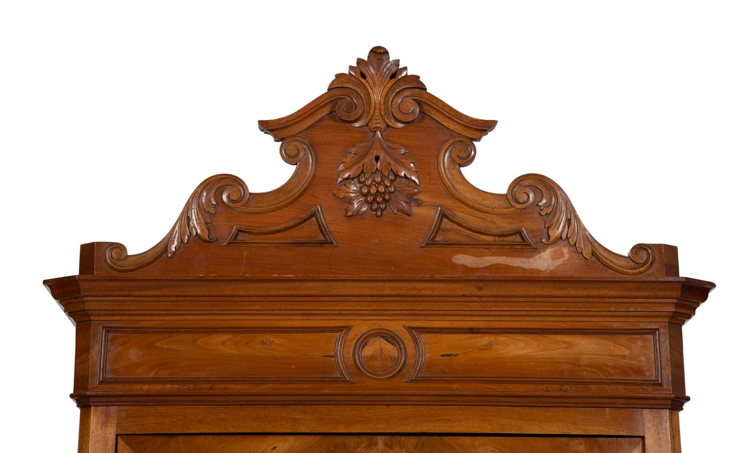 An Italian Figured Walnut Wardrobe Cabinet