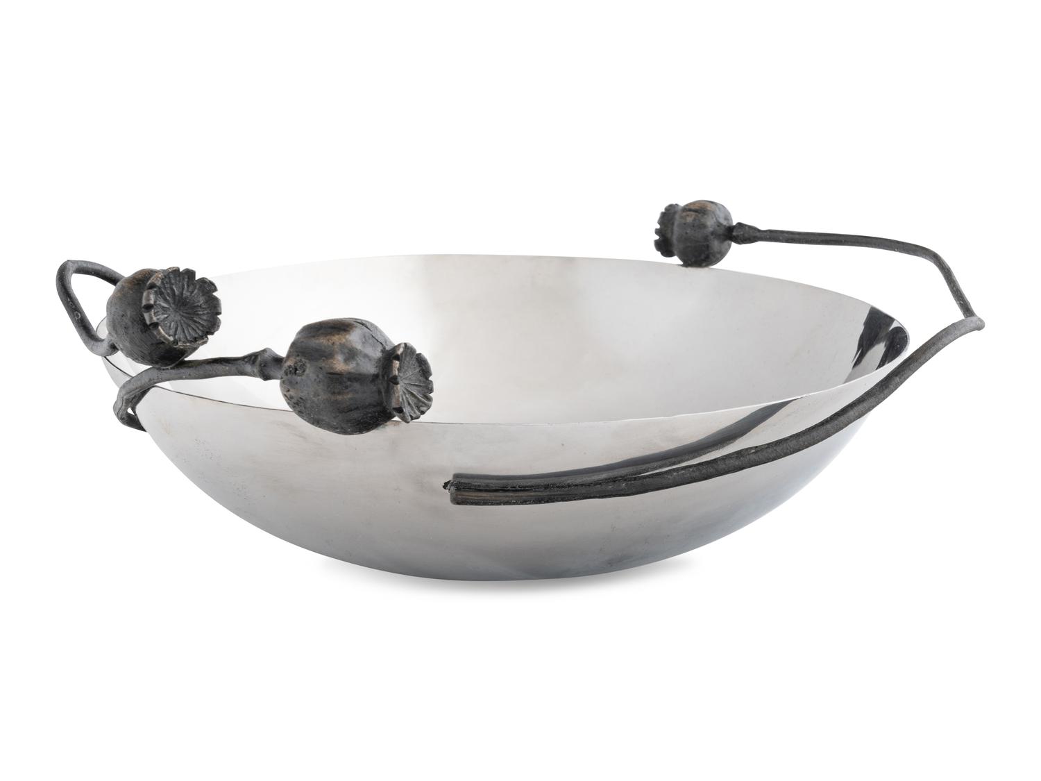 A Michael Aram Stainless Steel and Patinated Bronze Bowl
