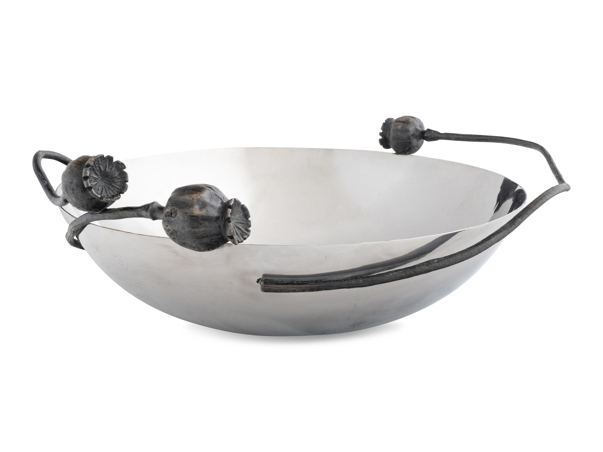 A Michael Aram Stainless Steel and Patinated Bronze Bowl