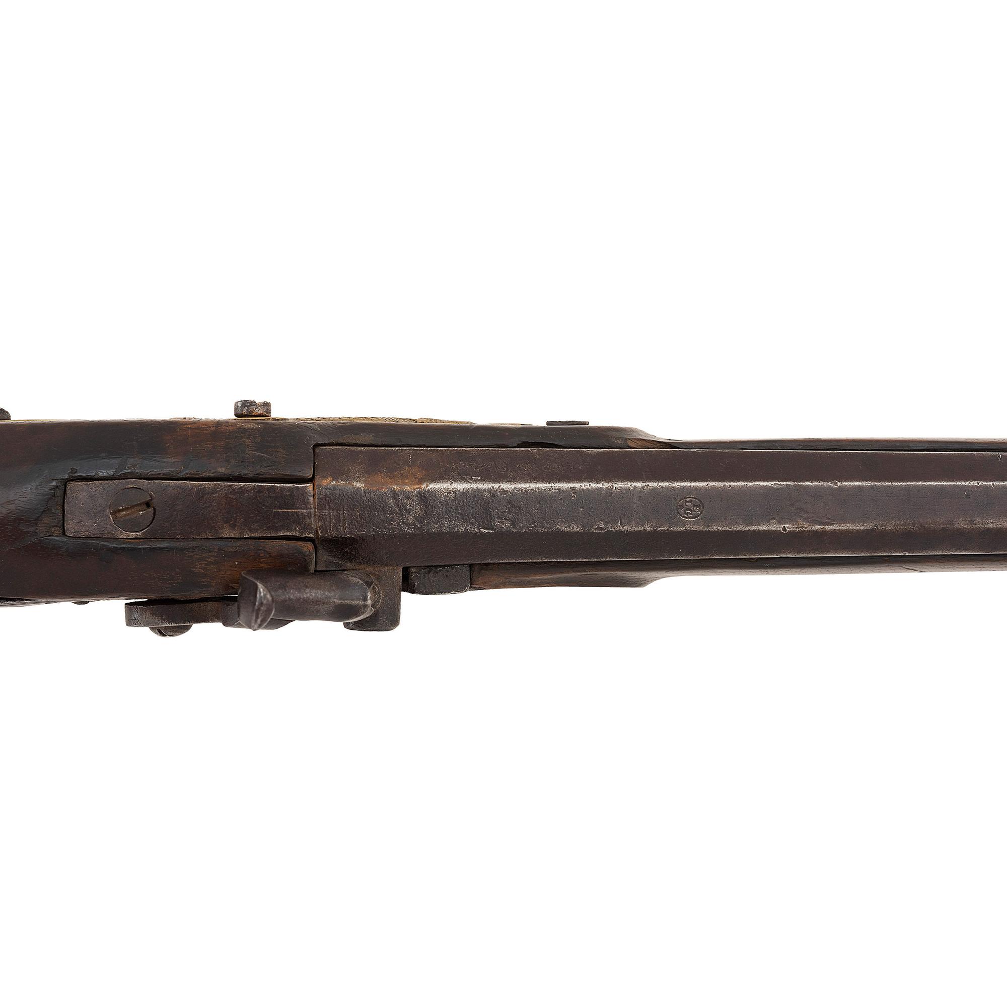 Percussion Altered Belgian Northwest Trade Gun Marked Barnett