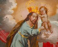 Five Continental Reverse Paintings on Glass with Religious Scenes