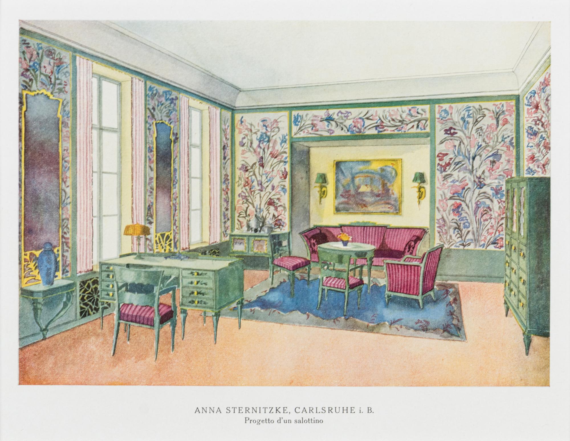 Eight Lithographs Depicting Interiors — 20TH CENTURY