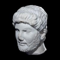 An Over Life-Size Roman Marble Portrait Head of Emperor Hadrian