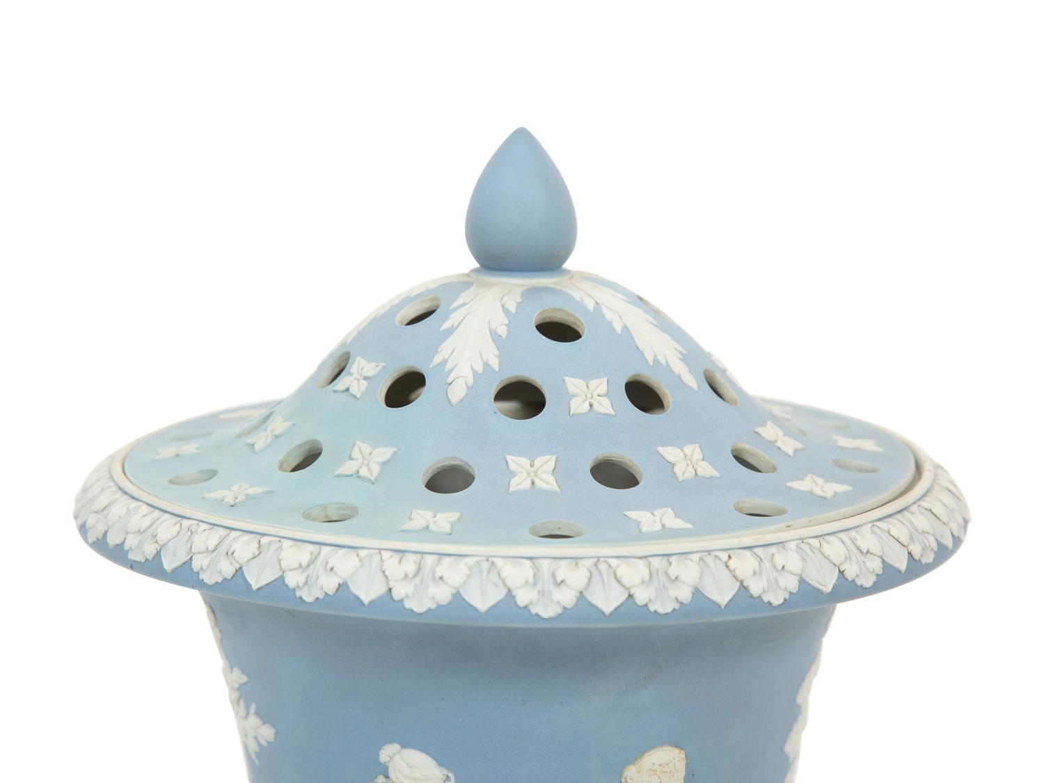 A Large Wedgwood Jasperware Bough Vase and a Wine Cooler