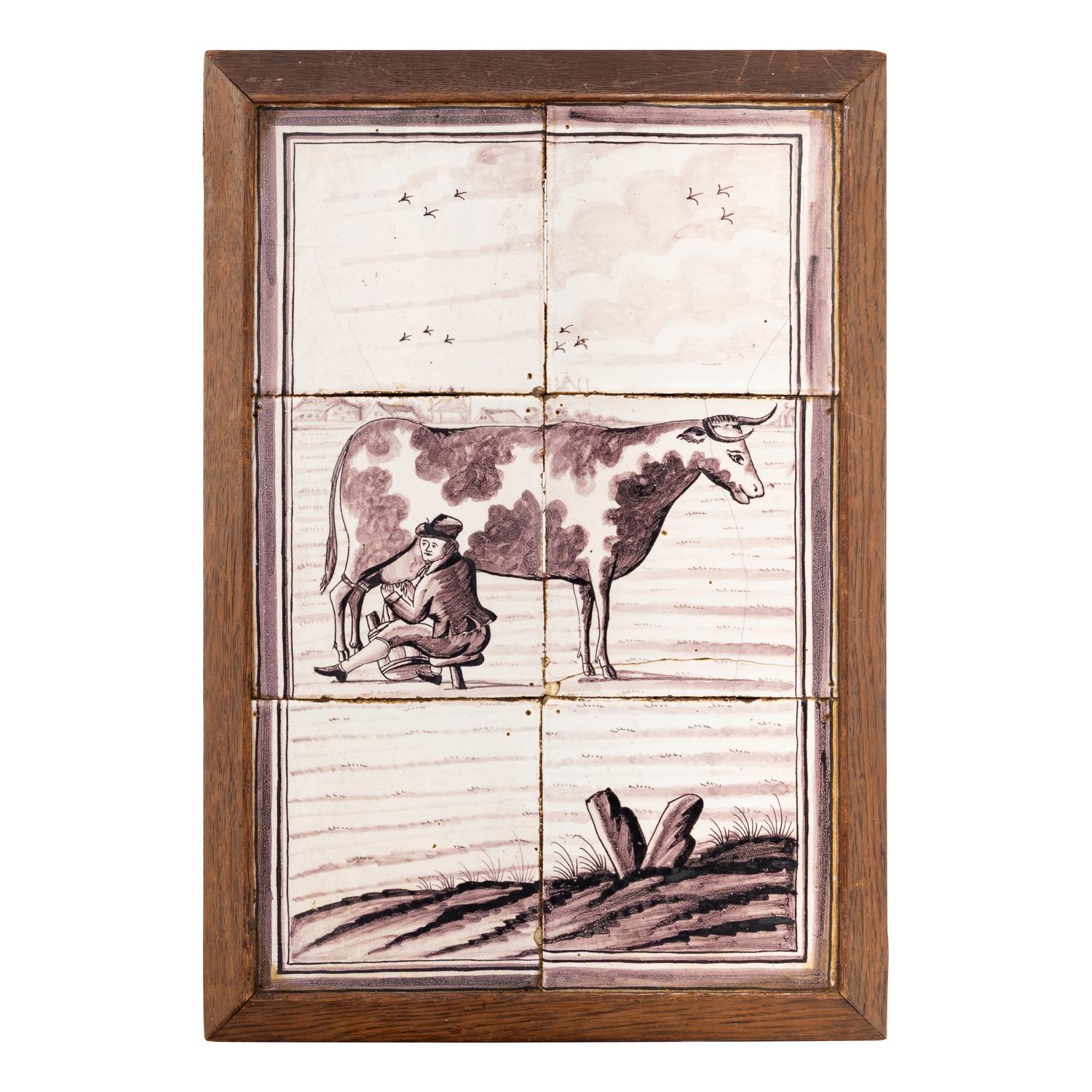 A Dutch Delft Tile Scene