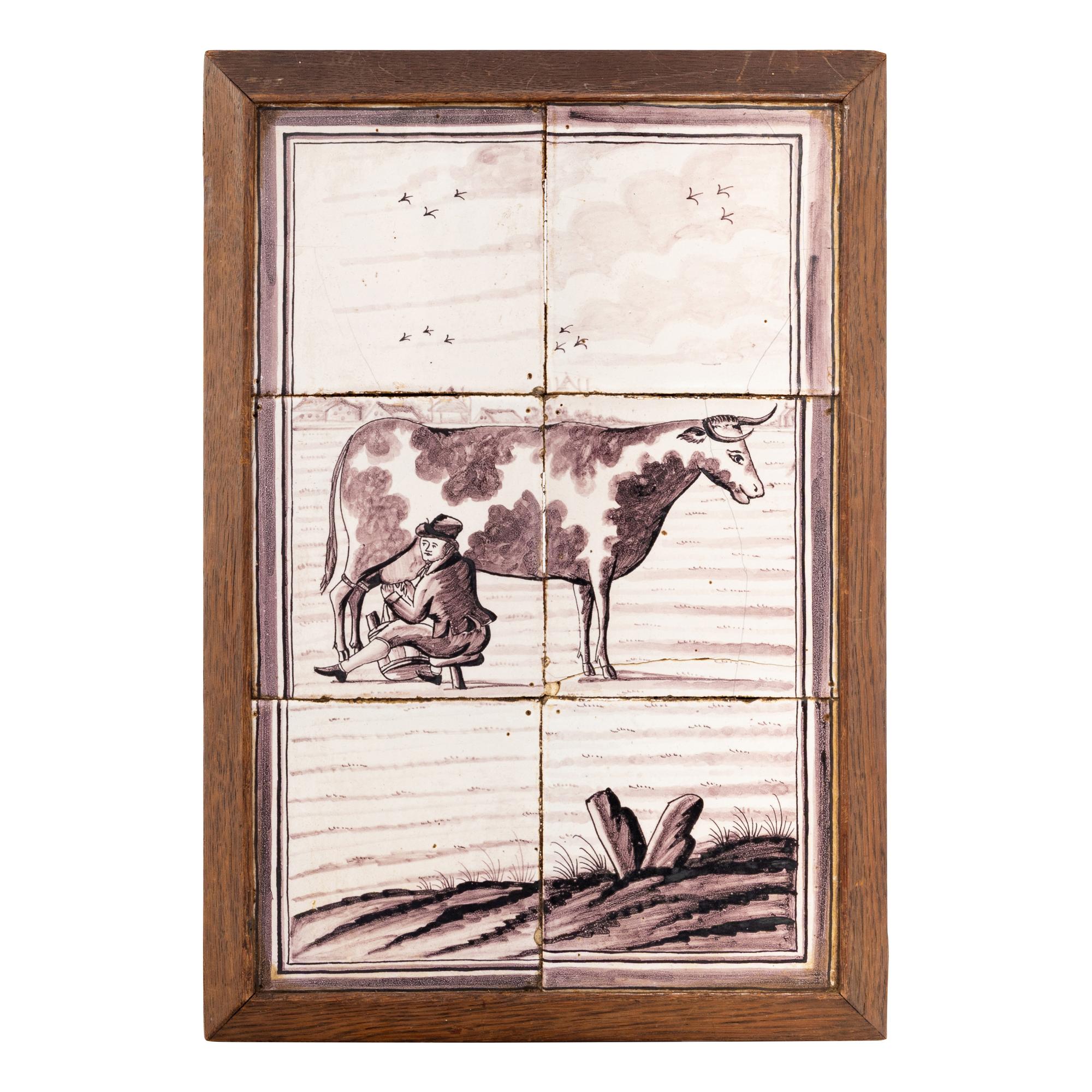 A Dutch Delft Tile Scene