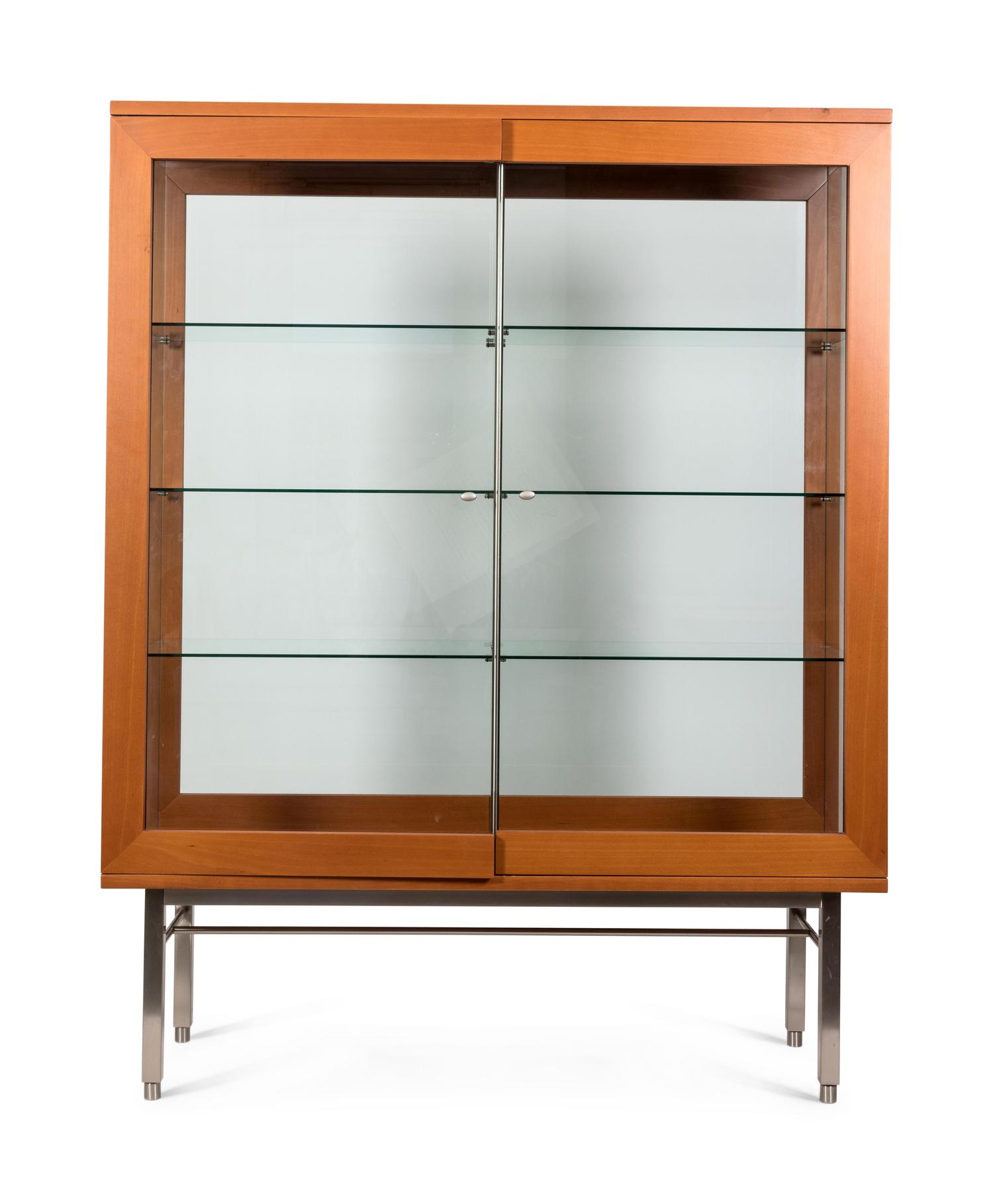 A Contemporary Blonde Wood Vitrine — 20TH CENTURY