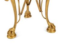 A Pair of Continental Neoclassical Gilt Bronze and Marble Stands