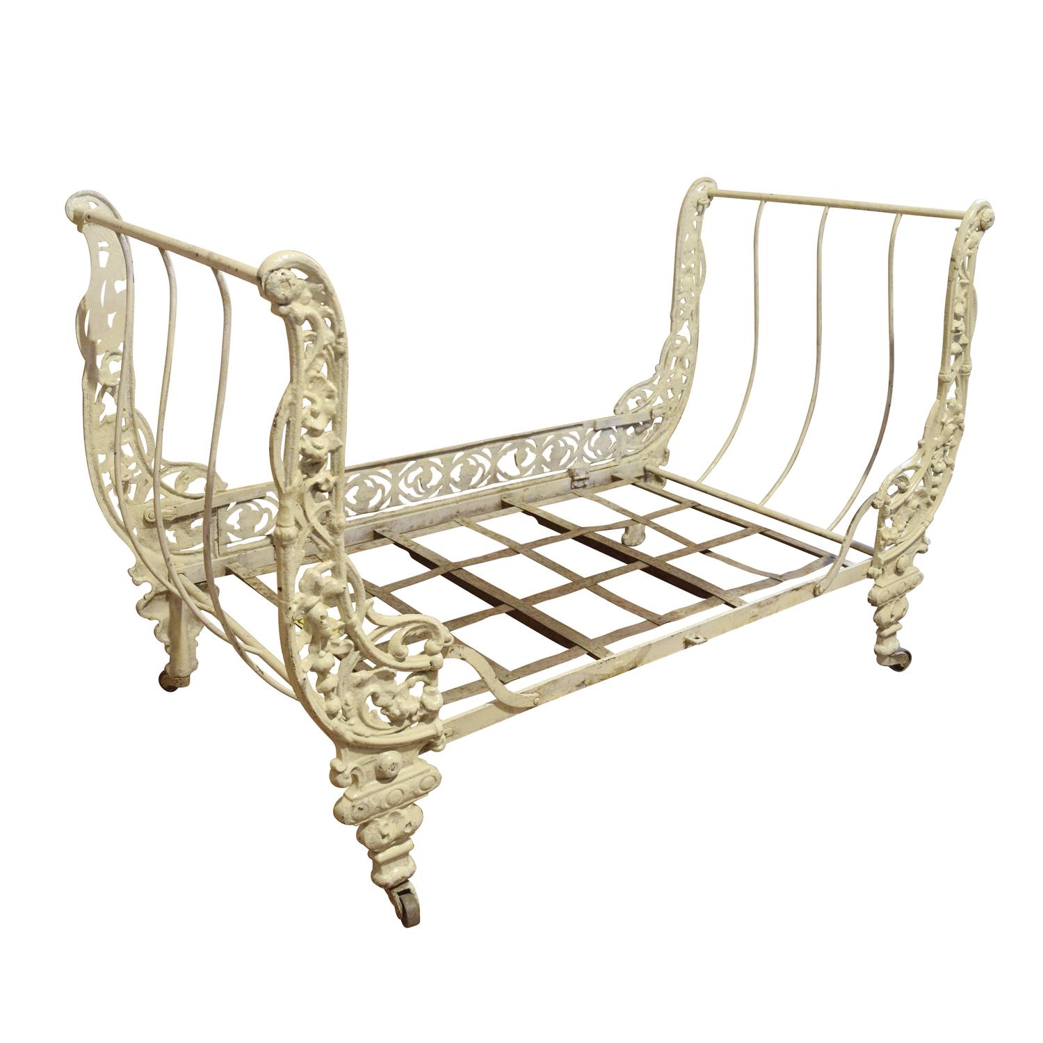 A Cast Iron Child's Bed 46.5" W x 23" D x 30.5" H, — Italy, 19th Century
