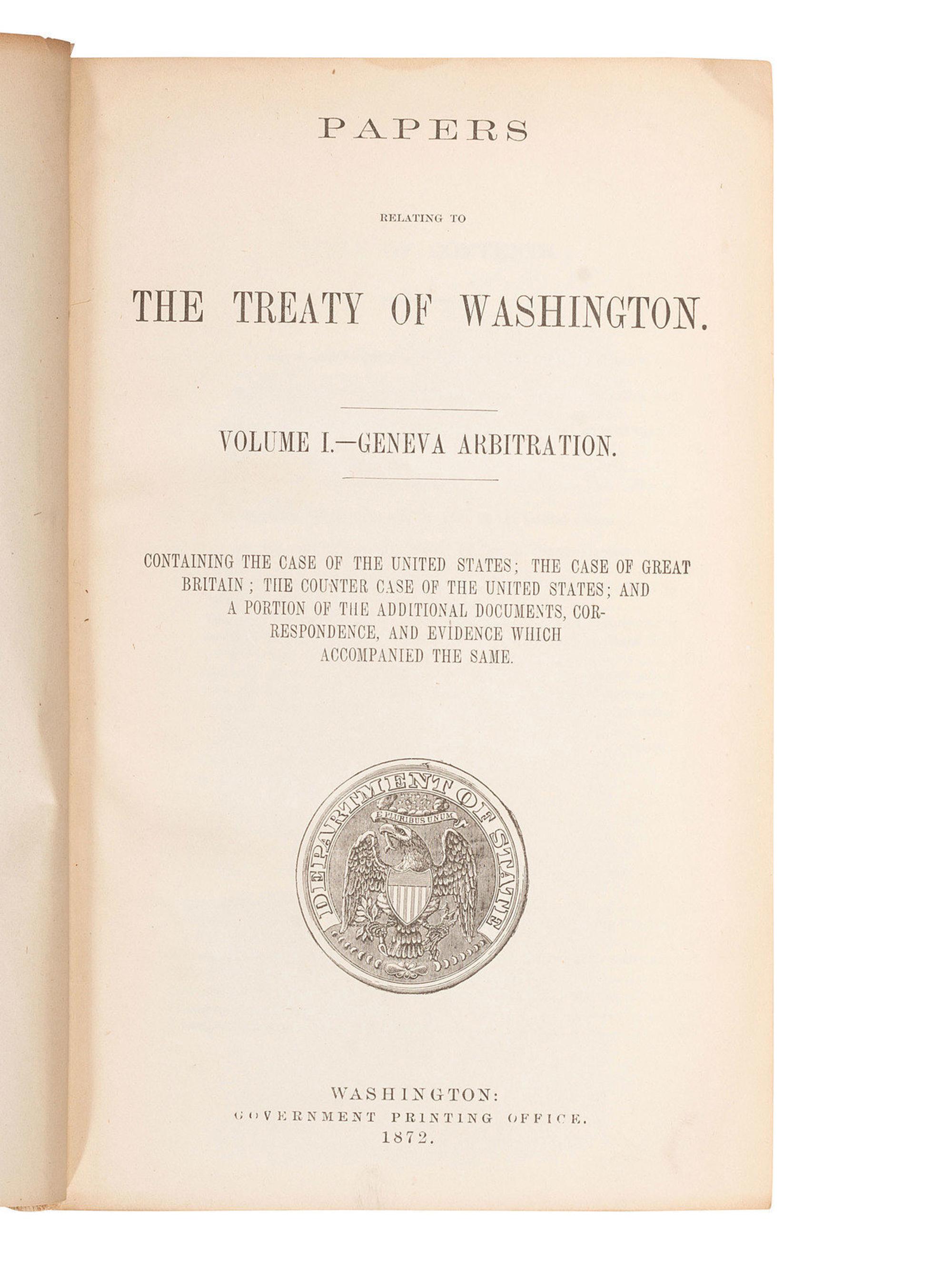[CIVIL WAR]. Periodicals. A group of 30+ volumes. [With:] Papers Relating to The Treaty of Washington .