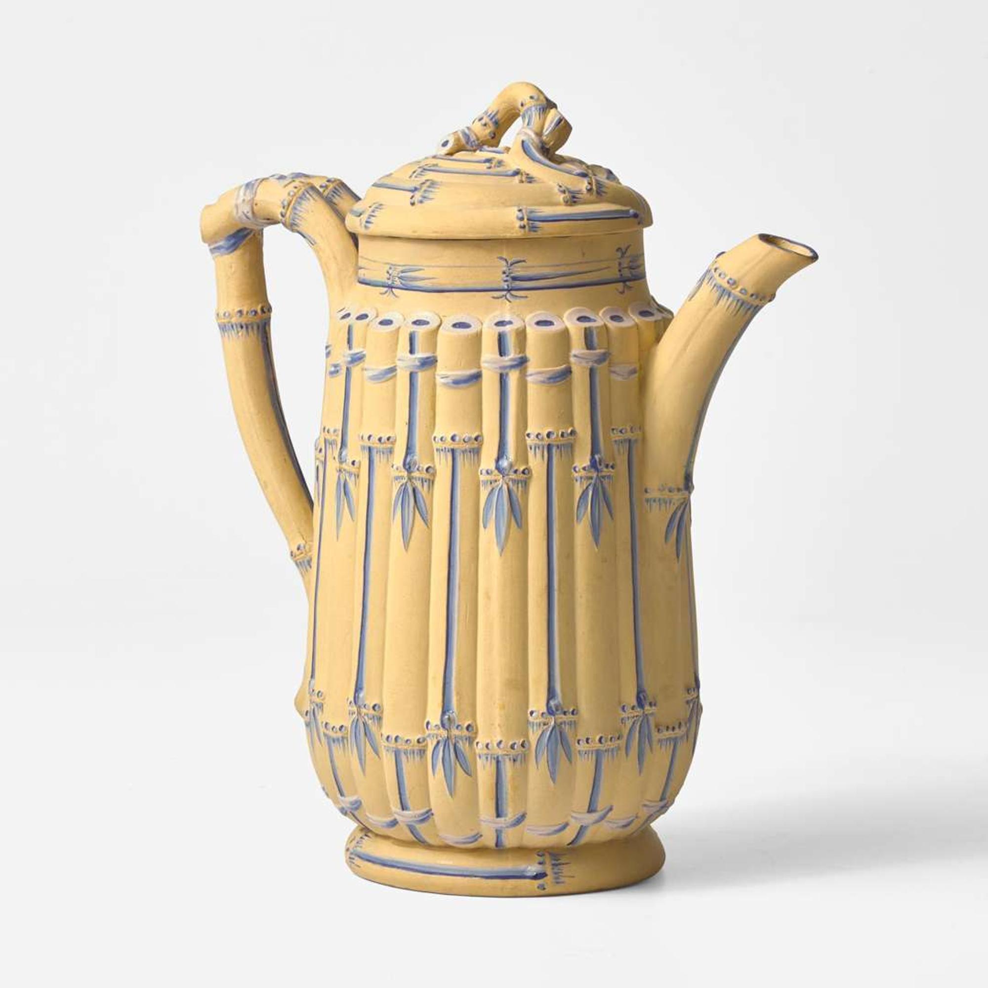 A Wedgwood Encaustic Decorated Caneware Chocolate Pot UK, circa 1800