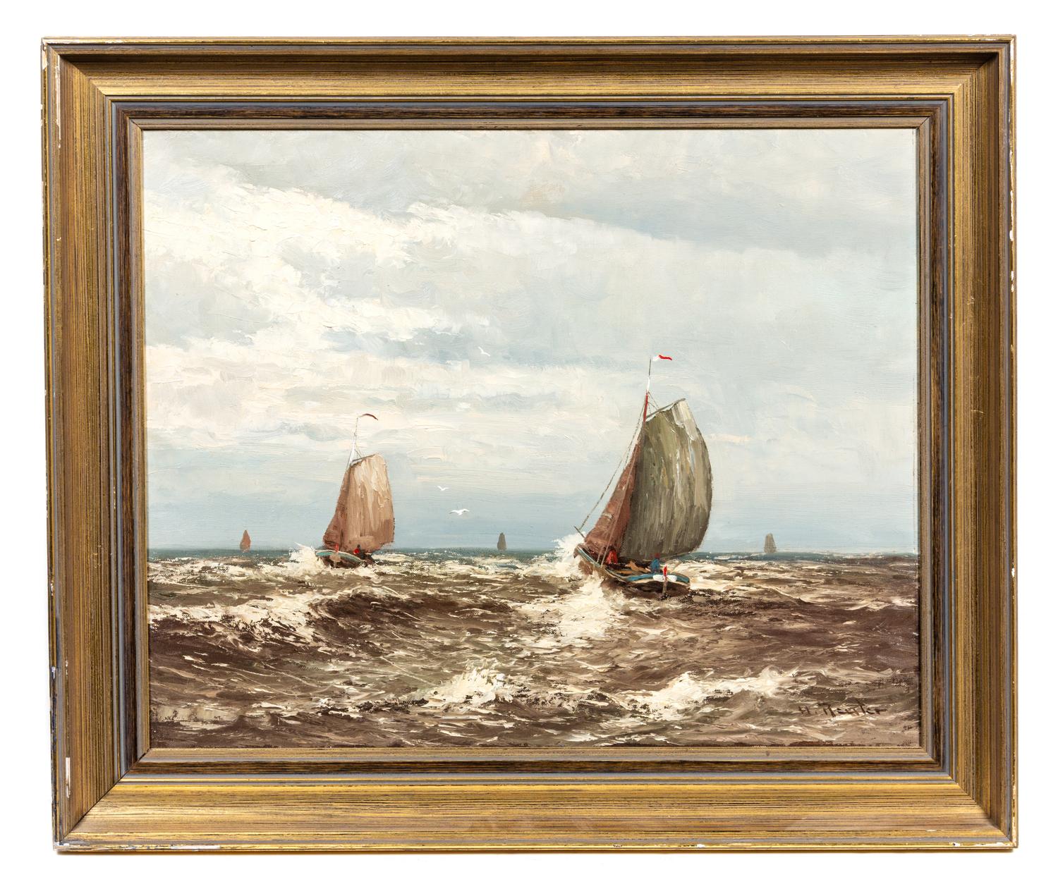 Helmut Reuter, (German, 1913-1985), Ships at Sea (two works)