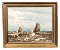 Helmut Reuter, (German, 1913-1985), Ships at Sea (two works)