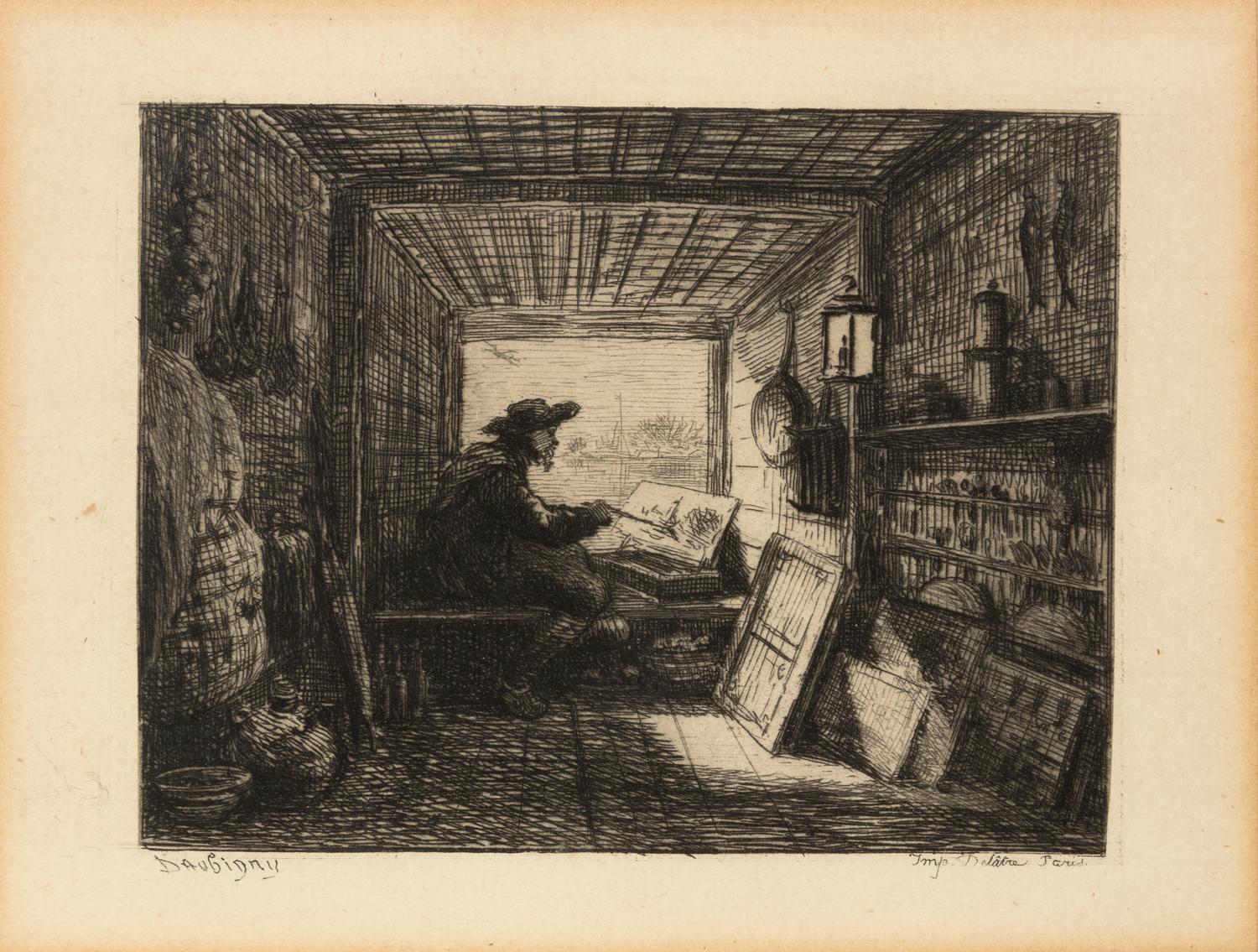A group of four 19th and 20th Century European Prints (After James Abbott McNeill Whistler, William Hogarth, Charles François Daubigny and an unknown artist)