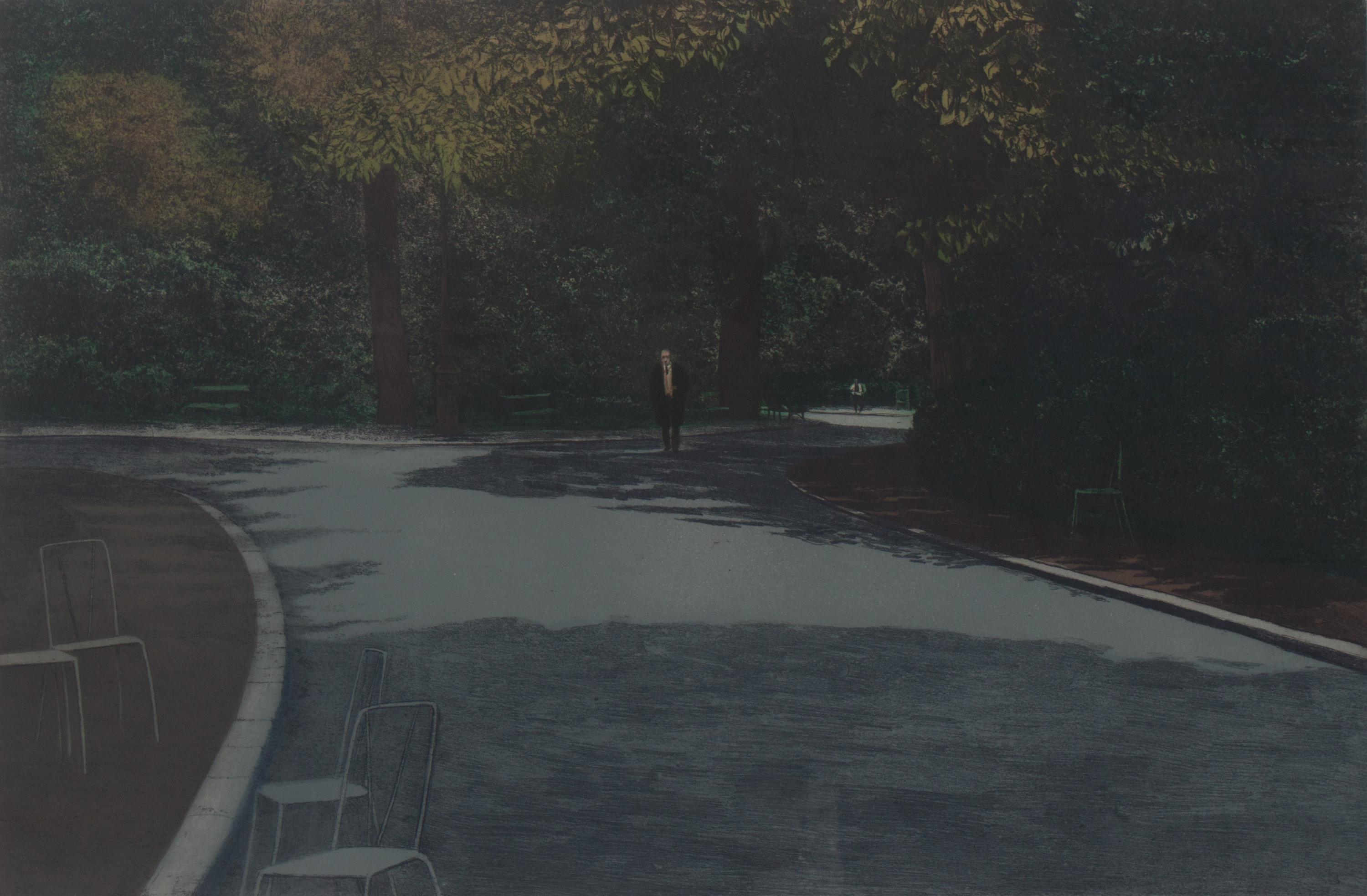 Harold Altman, (American, 1924-2003), Walking Man, Luxembourg, together with another (two works)