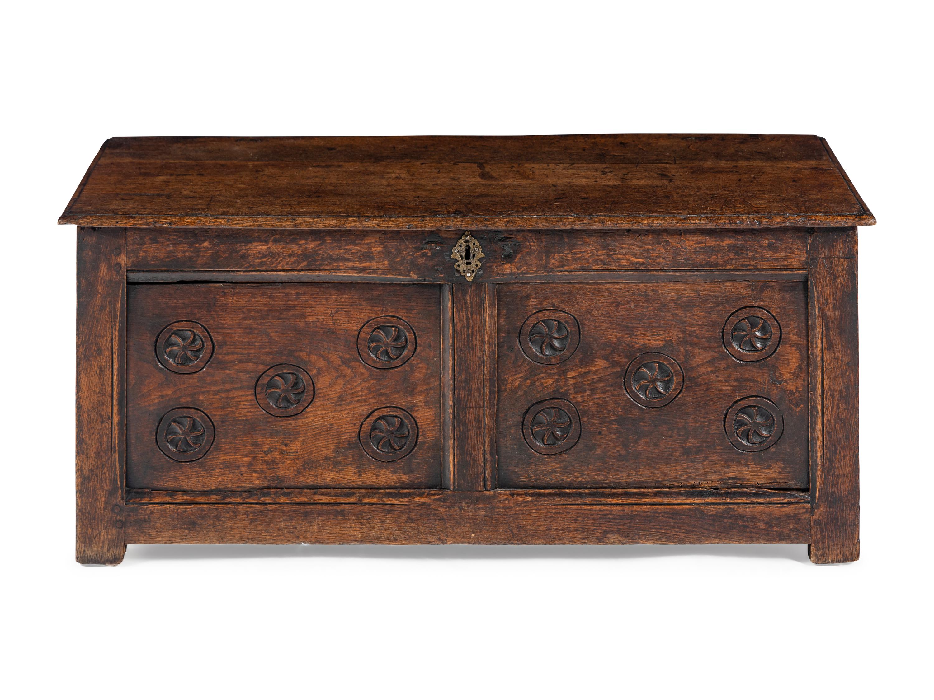 A Charles II Oak Coffer