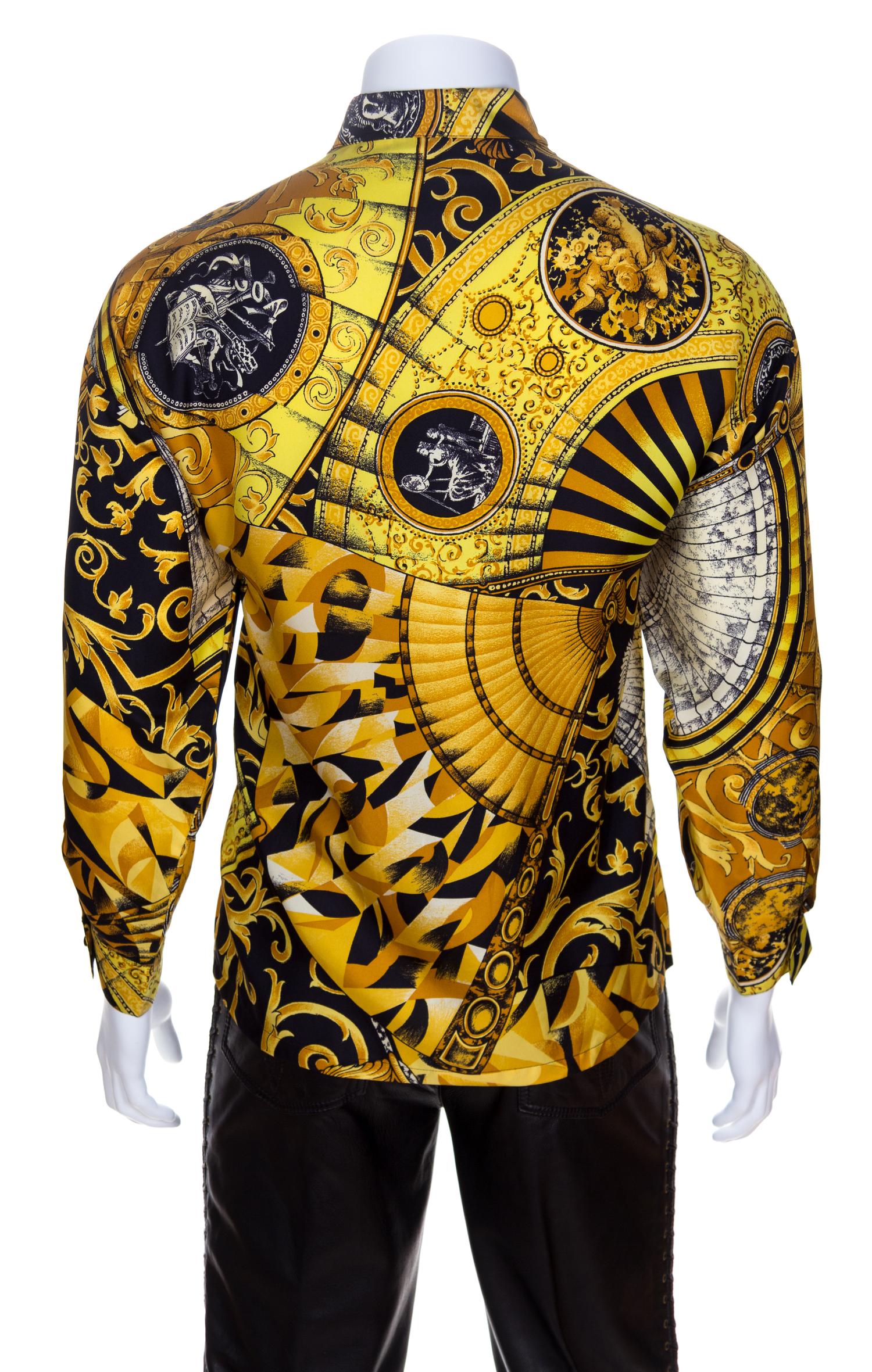 A Gianni Versace Silk Print Shirt, No size.