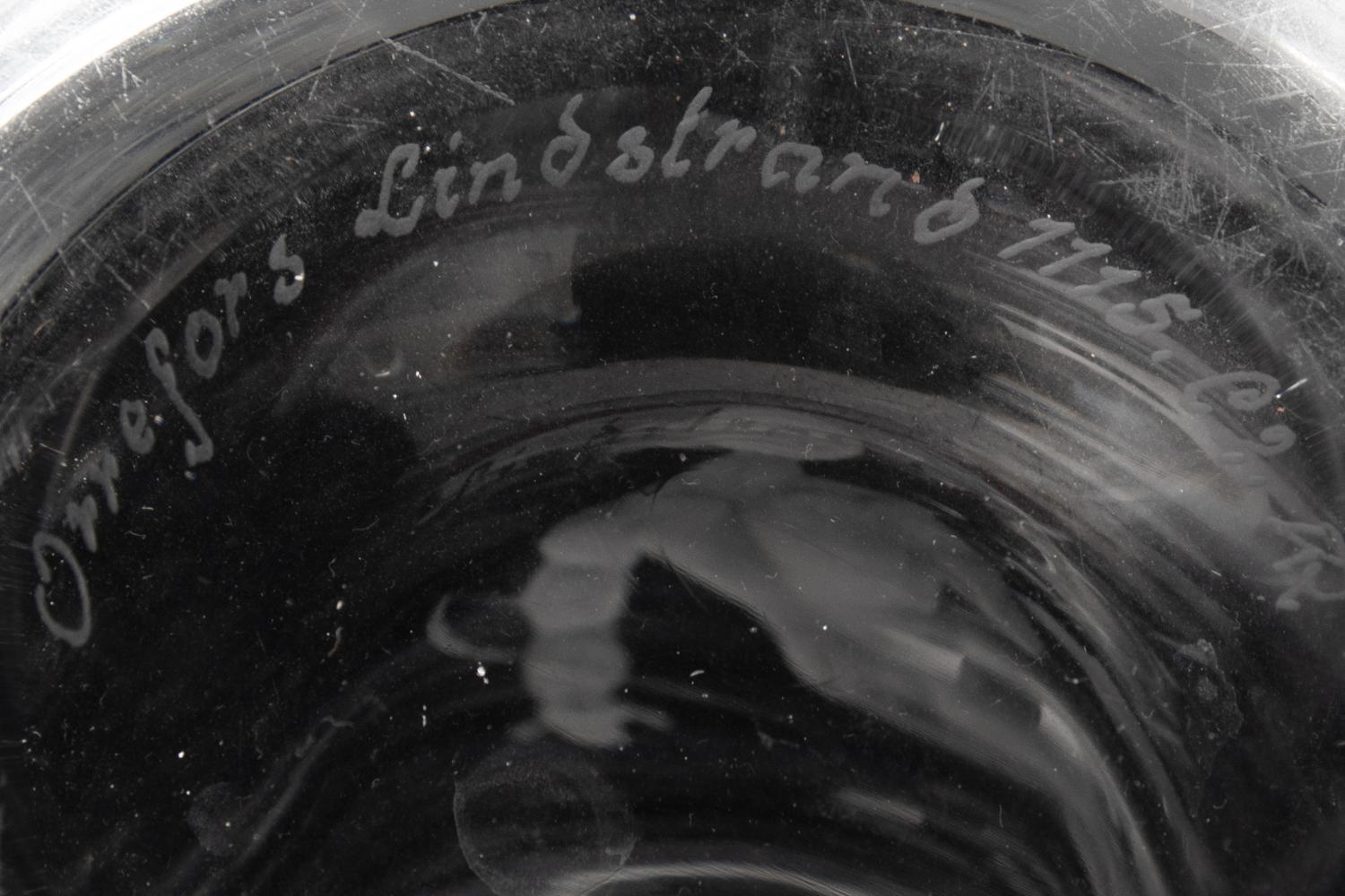 A Vicke Lindstrand for Orrefors Pearl Divers Etched Glass Vase