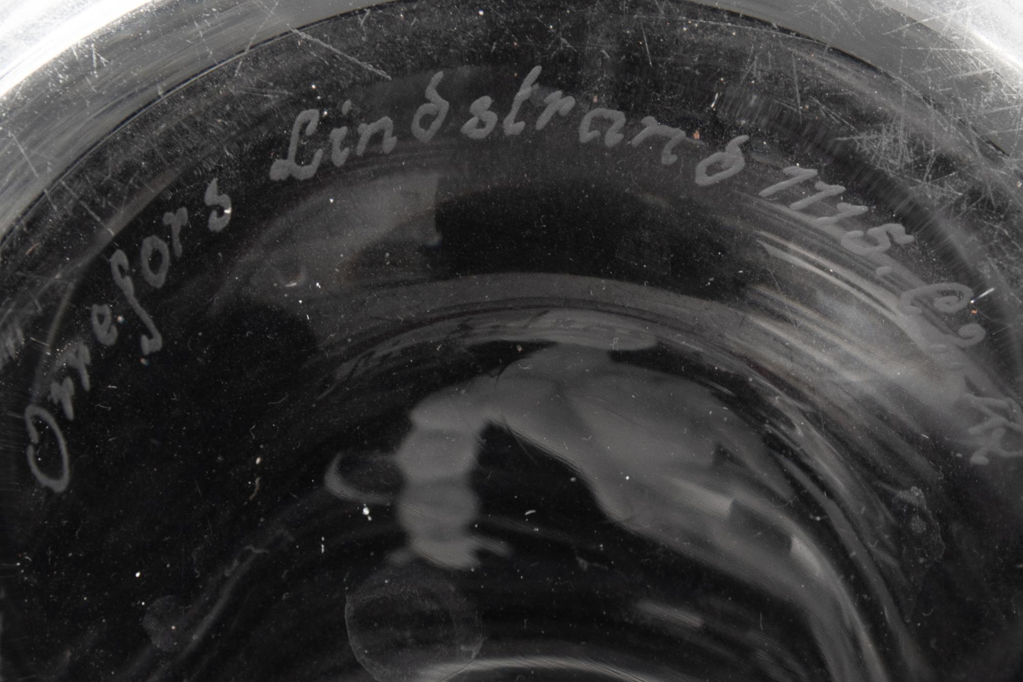 A Vicke Lindstrand for Orrefors Pearl Divers Etched Glass Vase