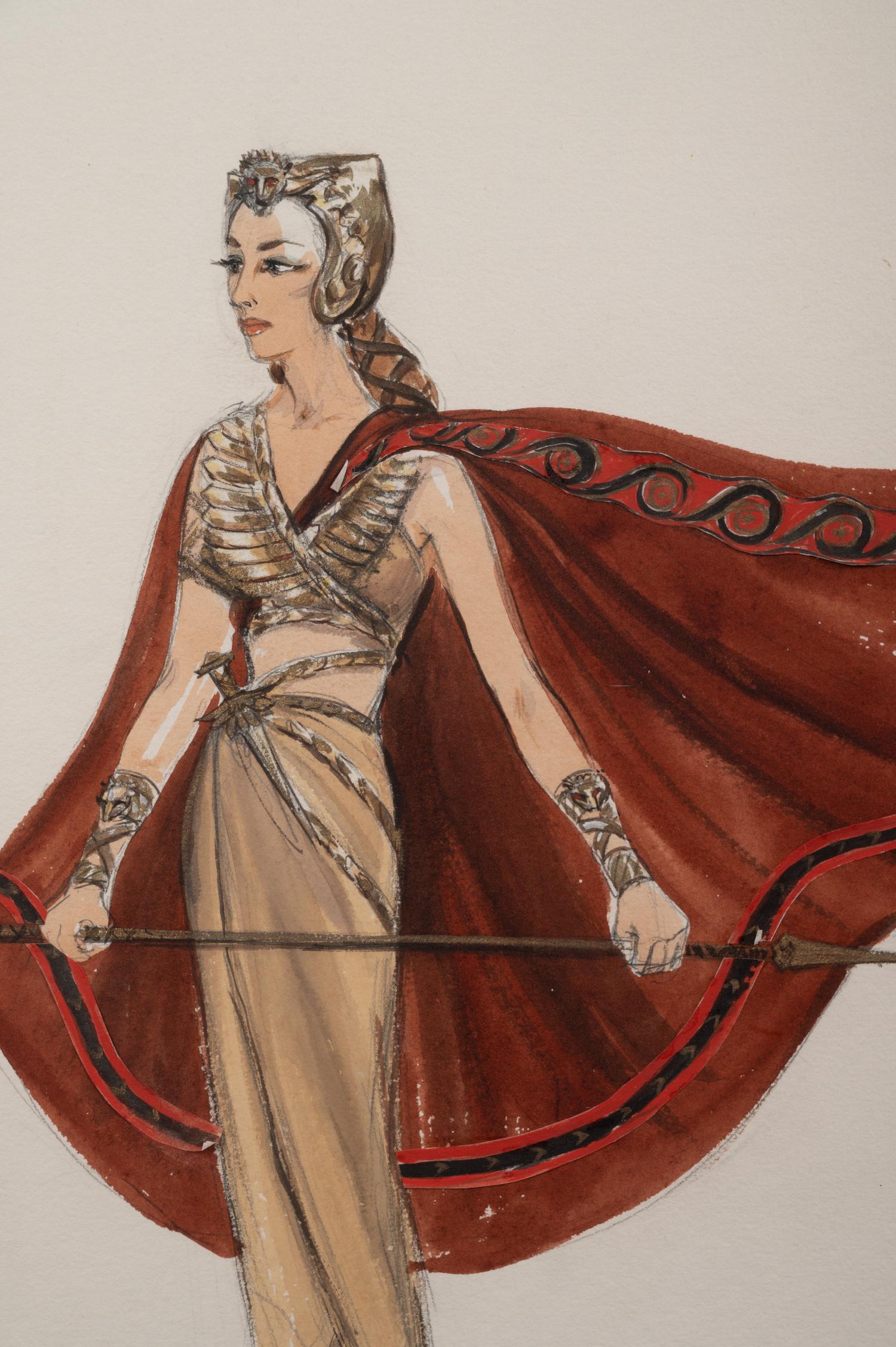 Four Conceptual Costume Illustrations from Cecil B. DeMille Films, 1935-1956