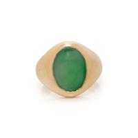JADE AND YELLOW GOLD RING