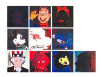 After Andy Warhol, (American, 1928-1987), Myths, 1981 (set of ten announcement cards with cover and contents card)