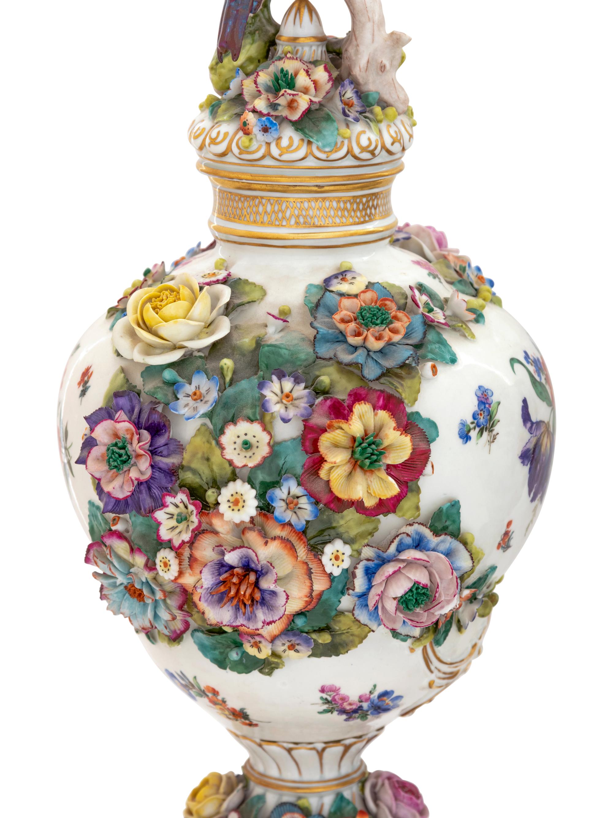 A Pair of German Porcelain Urns