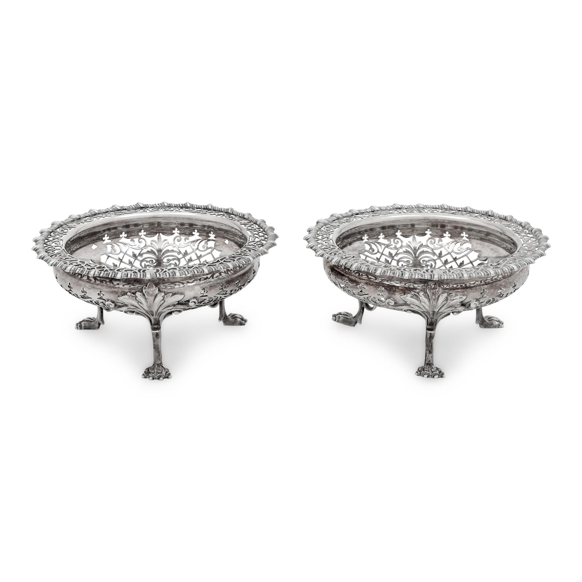A Pair of Victorian Silver Pierced Fruit Bowls